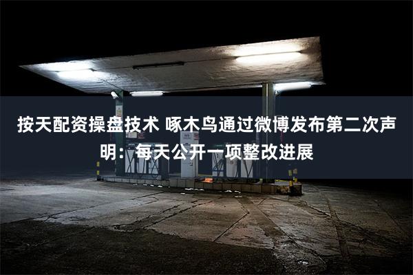 按天配资操盘技术 啄木鸟通过微博发布第二次声明：每天公开一项整改进展