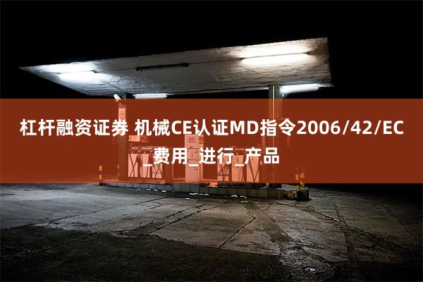 杠杆融资证券 机械CE认证MD指令2006/42/EC_费用_进行_产品