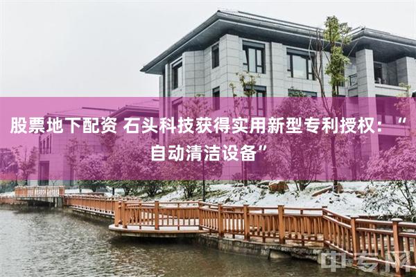 股票地下配资 石头科技获得实用新型专利授权：“自动清洁设备”