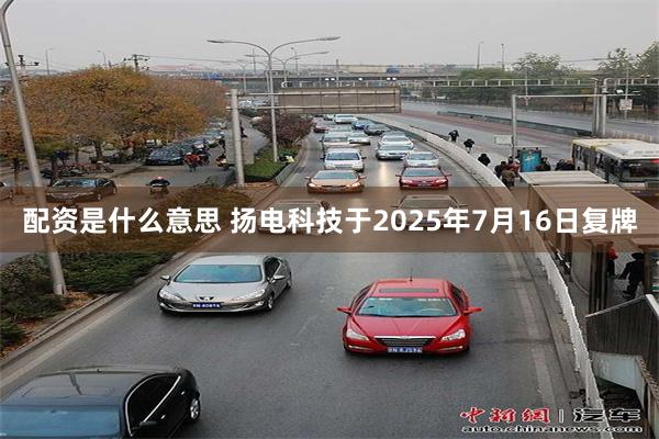 配资是什么意思 扬电科技于2025年7月16日复牌