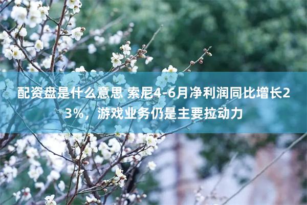 配资盘是什么意思 索尼4-6月净利润同比增长23%，游戏业务仍是主要拉动力